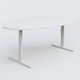 Table ovale gamme Pure 200-110 cm. Plateau Blanc et pietement Blanc.