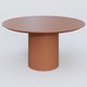 Table Basse Fashion Styl piètement colonne en métal D-26cm et plateau bois. Plateau Brun cuivré (RAL 8004) et pietement Brun cuivré (RAL 8004).