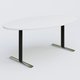 Table ovale gamme Pure 200-110 cm. Plateau Blanc et pietement Noir/Chrome.