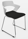 SWEETY Chaise pied luge H46cm,  piétement chrome