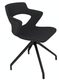 Chaise sur 4 branches fixes design SWEETY, coque entièrement revêtue de tissu XTREM coloris noir, piétement nylon noir