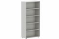 Armoire mélamine H196xL100cm sans portes, Finitions = Top de finition :Blanc (BL) / Corps d'armoire et tablettes: Aluminium