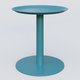 Table Basse Fashion Styl piètement colonne métalique. Plateau Bleu Petrole (RAL 5025) et pietement Bleu Petrole (RAL 5025).
