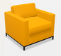 WALL STREET fauteuil 1 place, 94x92xH90cm, structure époxy noir
