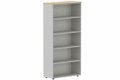 Armoire mélamine H196xL100cm sans portes, Finitions = Top de finition :hêtre / Corps d'armoire et tablettes: aluminium