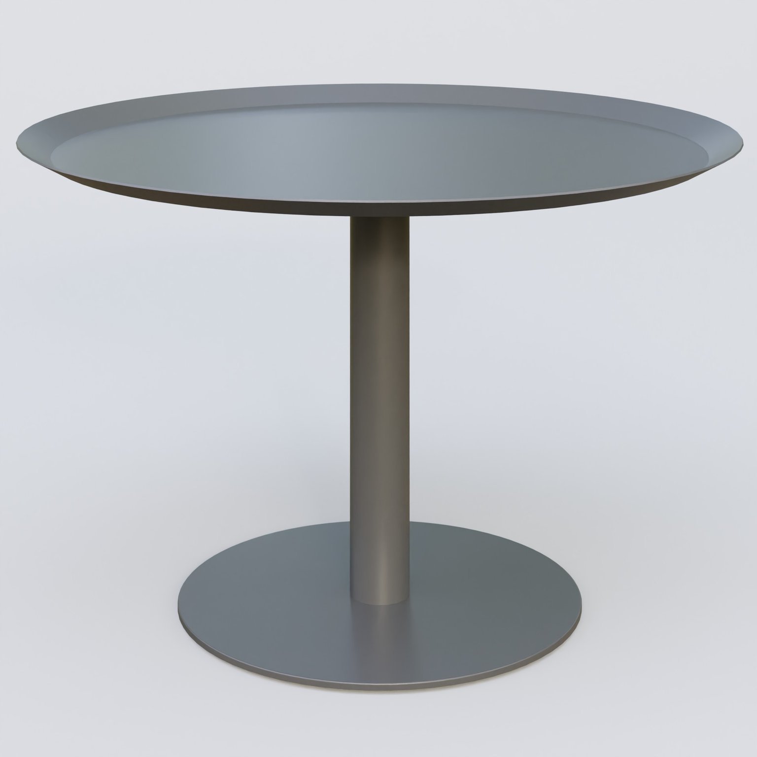 Table Basse Fashion Styl piètement colonne métalique. Plateau Carbon Grey et pietement Carbon Grey.