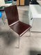 Chaise de cafétariat 4 pieds chromée coque bois wengé