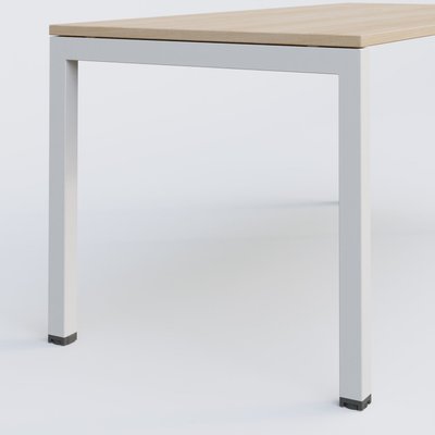 [Pas de famille] - [Pas de sous famille] - K3 Plateau droit 80x60 pieds fixe. Plateau Hêtre et pietement Blanc.