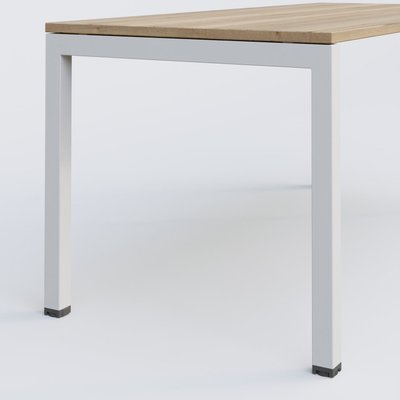 [Pas de famille] - [Pas de sous famille] - K3 Plateau droit 80x60 pieds fixe. Plateau Chêne naturel et pietement Blanc.