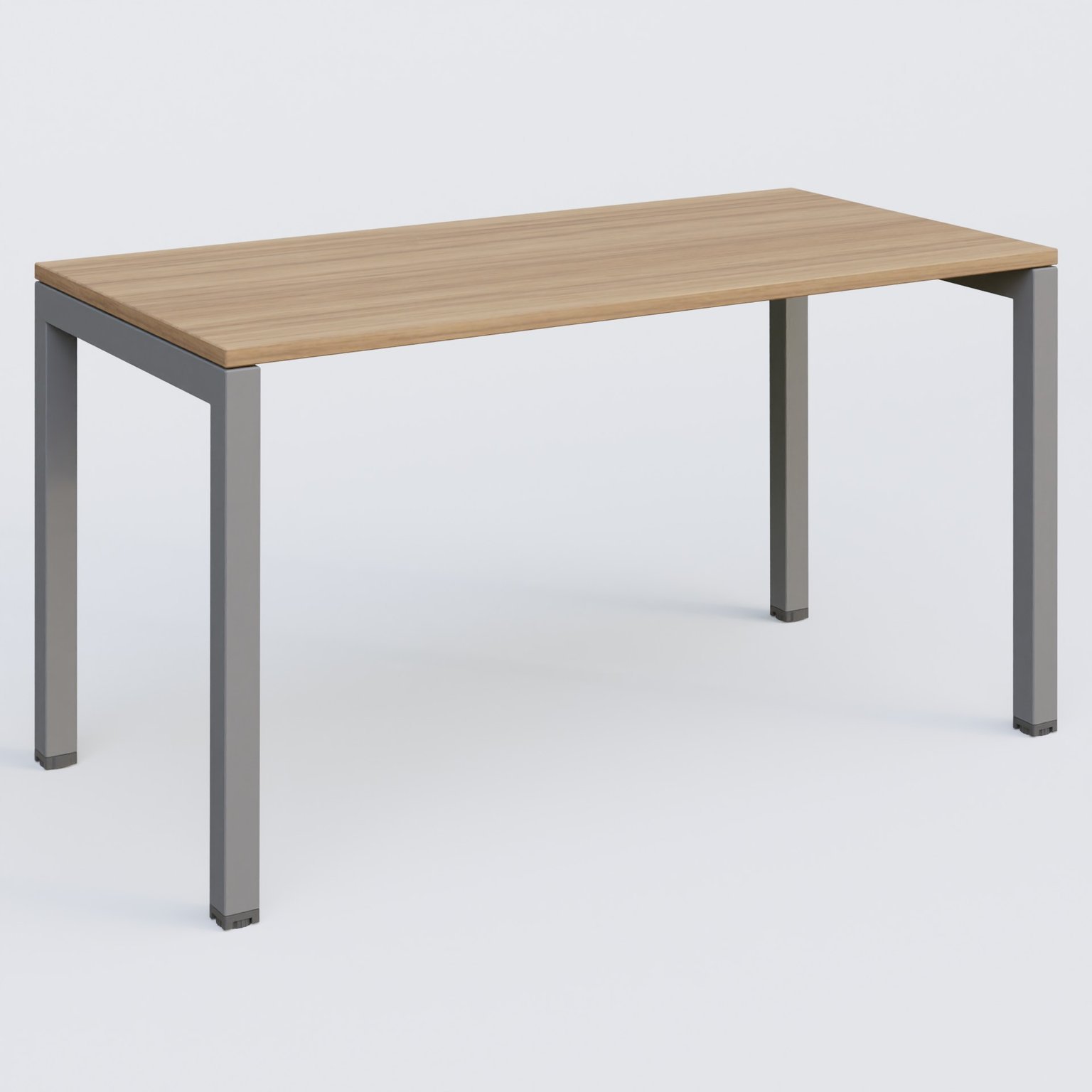 K3 Plateau droit 140x70 pieds fixe. Plateau Noyer et pietement Aluminium.
