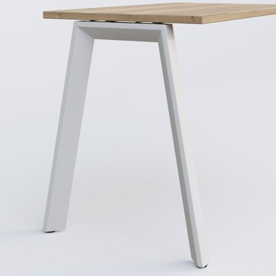 [Pas de famille] - [Pas de sous famille] - K8 plan droit 120*60 sur pieds fixe. Plateau Chêne naturel et pietement Blanc