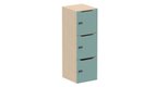 Meuble à cases H.137xL.45xP.50cm - 3 cases H43cm. portes avec découpe en partie haute. serrure à code