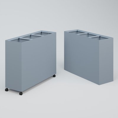 ACCESSOIRES - ACCESSOIRES  - Poubelle 3 Modules HT 75 cm la HT 90 cm Prof. 30cm avec roulettes . Denin P42