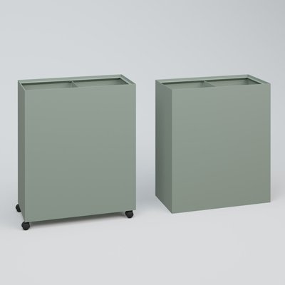ACCESSOIRES - ACCESSOIRES  - Poubelle 2 Modules HT 75 cm la HT 60 cm Prof. 30 cm avec roulettes . Coffre Vert
