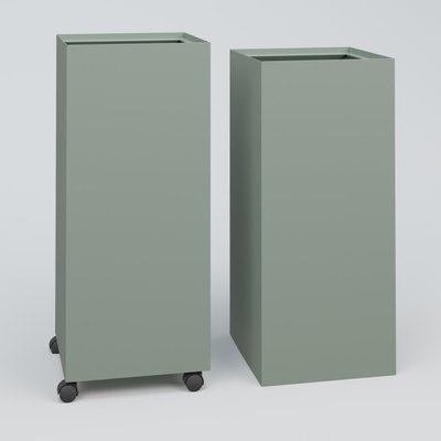 ACCESSOIRES - ACCESSOIRES  - Poubelle 1 Module HT 75 cm la HT 30 cm Prof. 60 cm avec roulettes . Coffre Vert