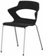 SWEETY Chaise 4 pieds tube. coque polypropylène coloris noir. piétement chrome