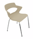 SWEETY Chaise 4 pieds tube. coque polypropylène coloris taupe. piétement chrome