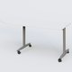 Module d'angle 90° pour table abattante gamme Design 200-80 cm à gauche. Plateau Blanc et pietement Aluminium.
