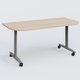 Module d'extrémité pour table abattante gamme Design 165*80 cm. Plateau Hêtre et pietement Aluminium.