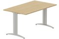 Module départ L120xP80cm pour table composable pied "i", Plateau : Chêne (CE) / Piétements : Aluminium