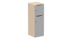 Meuble à cases H.137xL.45xP.50cm - 2 cases : 1 x H86cm (en bas) + 1 x H43cm. portes avec découpe en partie haute. serrure à clé