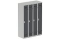 Vestiaire industrie propre 4 portes (fermeture cadenas) H180xL120xP50cm coffre gris clair/ porte(s) Anthracite