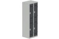 Vestiaire multicases, 2 colonnes L.60 cm/4 cases, coffre gris clair/portes anthracite