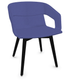 MELODY fauteuil 4 pieds bois. face intérieure tissu SYNERGY coloris bleu royal face extérieure tissu SYNERGY coloris bleu royal piétement noir