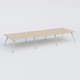 K5 table de reunion 480*165 cm. Plateau Hêtre et pietement Blanc avec base chromé.