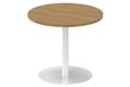 Table ronde diamètre 90cm sur pied colonne noyer / blanc
