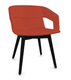 MELODY fauteuil 4 pieds bois. face intérieure tissu SYNERGY coloris rouge face extérieure tissu SYNERGY coloris rouge piétement noir