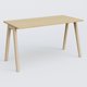 Bureau K9 piètement incliné en bois et plateau 140*70 cm. Plateau Chêne clair et pietement bois massif de hêtre.