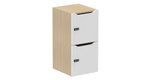 Meuble à cases H.92xL.45xP.50cm - 2 cases H43cm. portes avec découpe en partie haute. serrure à code