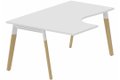 K8Wood Plan compact 90° asymétrique 180x120x80/60cm sur pied de soutien - retour à gauche