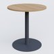 Table de réunion pietement colonne plateau D 80 cm. Plateau Noyer et pietement Anthracite.
