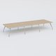 K5 table de reunion 480*165 cm. Plateau Chêne naturel et pietement Chrome avec base chromé.