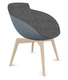 Coco - Fauteuil 4 pieds bois naturel (W1). Tissu Int Step L34 - Tissu Ext Step Bleu gris (L06)