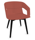 MELODY fauteuil 4 pieds bois. face intérieure tissu SYNERGY coloris rouge intense face extérieure tissu SYNERGY coloris rouge intense piétement frêne brun