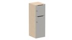 Meuble à cases H.137xL.45xP.50cm - 2 cases : 1 x H86cm (en bas) + 1 x H43cm- portes avec découpe en partie haute. serrure à clé