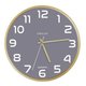 Pendule Classic silencieuse cadre hêtre, fond gris
