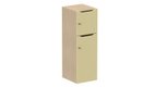 Meuble à cases H.137xL.45xP.50cm - 2 cases : 1 x H86cm (en bas) + 1 x H43cm. portes avec découpe en partie haute. serrure à clé