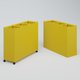 Poubelle 3 Modules HT 75 cm Larg. 90 cm Prof. 30cm avec roulettes . Coffre Jaune