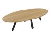 X3 Table de réunion ovale L210xP120cm. Plateau Noyer et pietement Noir.