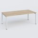 K3 Plateau droit 200x100 . Plateau Chêne naturel et pietement Blanc