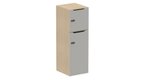 Meuble à cases H.137xL.45xP.50cm - 2 cases : 1 x H86cm (en bas) + 1 x H43cm.  portes avec découpe en partie haute. serrure à code