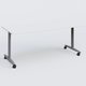 Table abattante gamme Design 180*80 cm. Plateau Blanc et pietement Aluminium.
