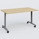 Table abattante gamme Design 140*80 cm. Plateau Chêne clair et pietement Aluminium.