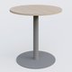 Table de réunion pietement colonne plateau D 80 cm. Plateau Acacia et pietement Aluminium.