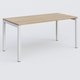Bureau droit gamme K3 160-80 cm hauteur réglable. Plateau Chêne naturel et pietement Blanc.