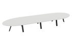 TABLE OBLONGUE 4 PLATEAUX 540X120CM SUR STRUCTURE X3 MEETING. Plateau Blanc et pietement Noir.